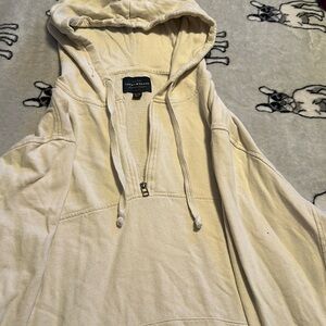 Lucky Brand Sweater Mens Size XL Beige Pullover Hoodie Sweatshirt